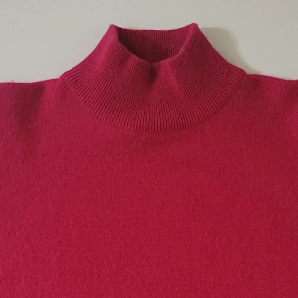 Cashmere House Women's Red Mock Neck Pullover Long Sleeve Sweater